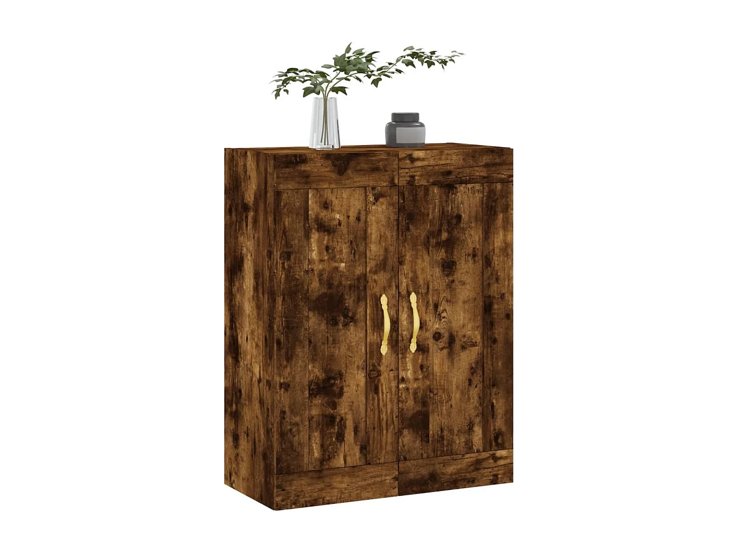 Armoire murale chêne fumé 69,5x34x90 cm bois d'ingénierie