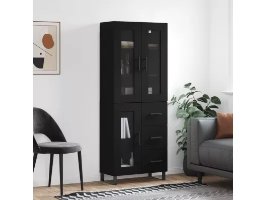 Kauf Unique Highboard Schwarz 69,5x34x180 cm Holzwerkstoff