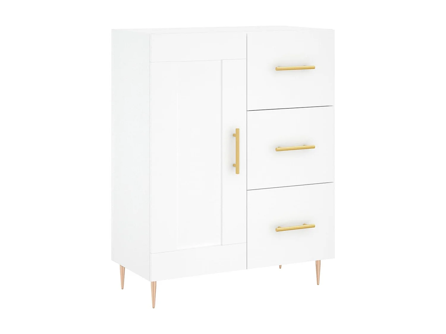 Buffet haut Blanc 69,5x34x180 cm Bois d'ingénierie