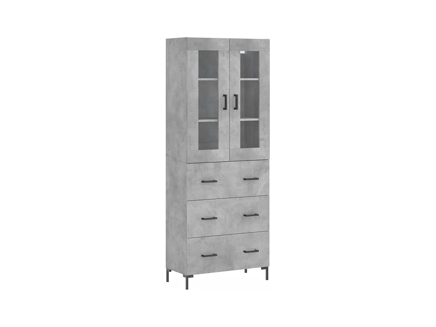 Highboard Betongrau 69,5x34x180 cm Holzwerkstoff