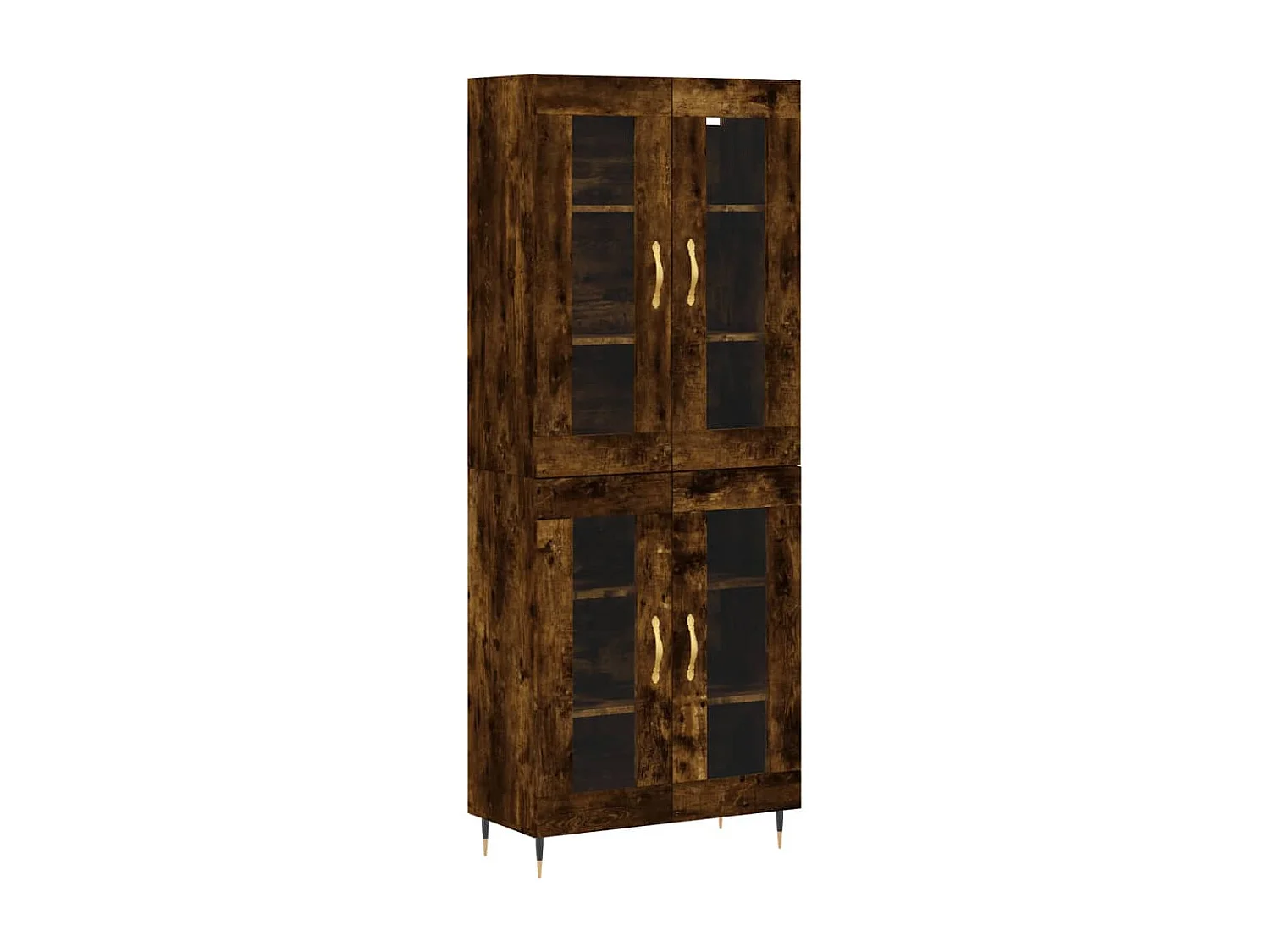Buffet haut Chêne fumé 69,5x34x180 cm Bois d'ingénierie