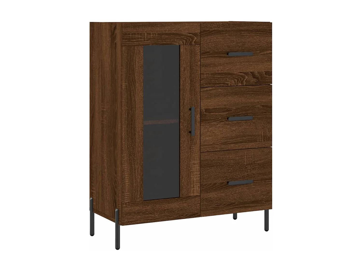 Buffet chêne marron 69,5x34x90 cm bois d'ingénierie