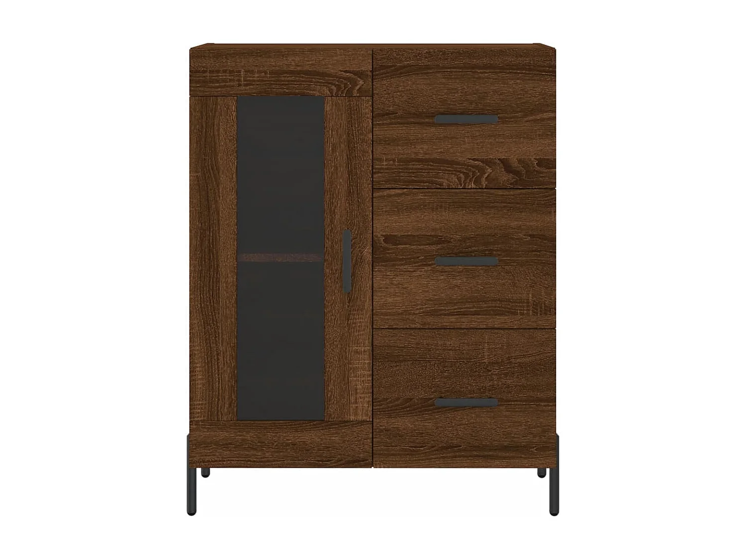 Buffet chêne marron 69,5x34x90 cm bois d'ingénierie