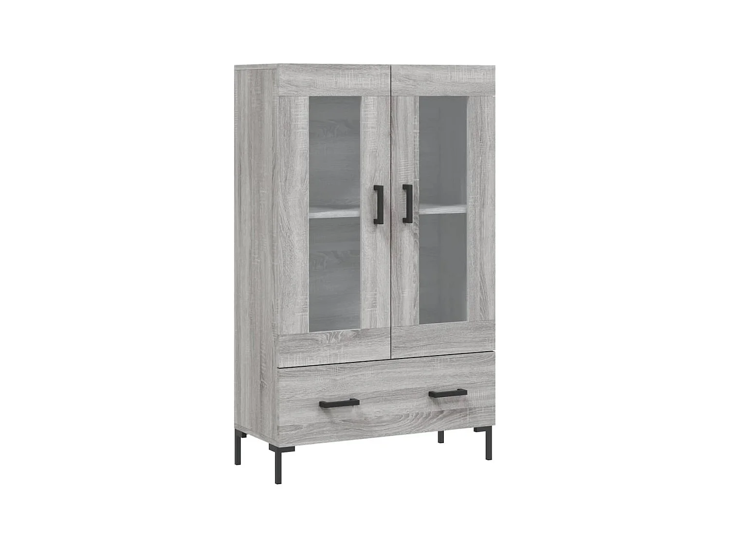 Hoge kast 69,5x31x115 cm bewerkt hout grijs sonoma eikenkleurig