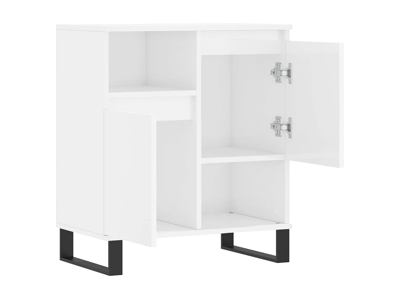 Buffet Blanc brillant 60x35x70 cm Bois d'ingénierie