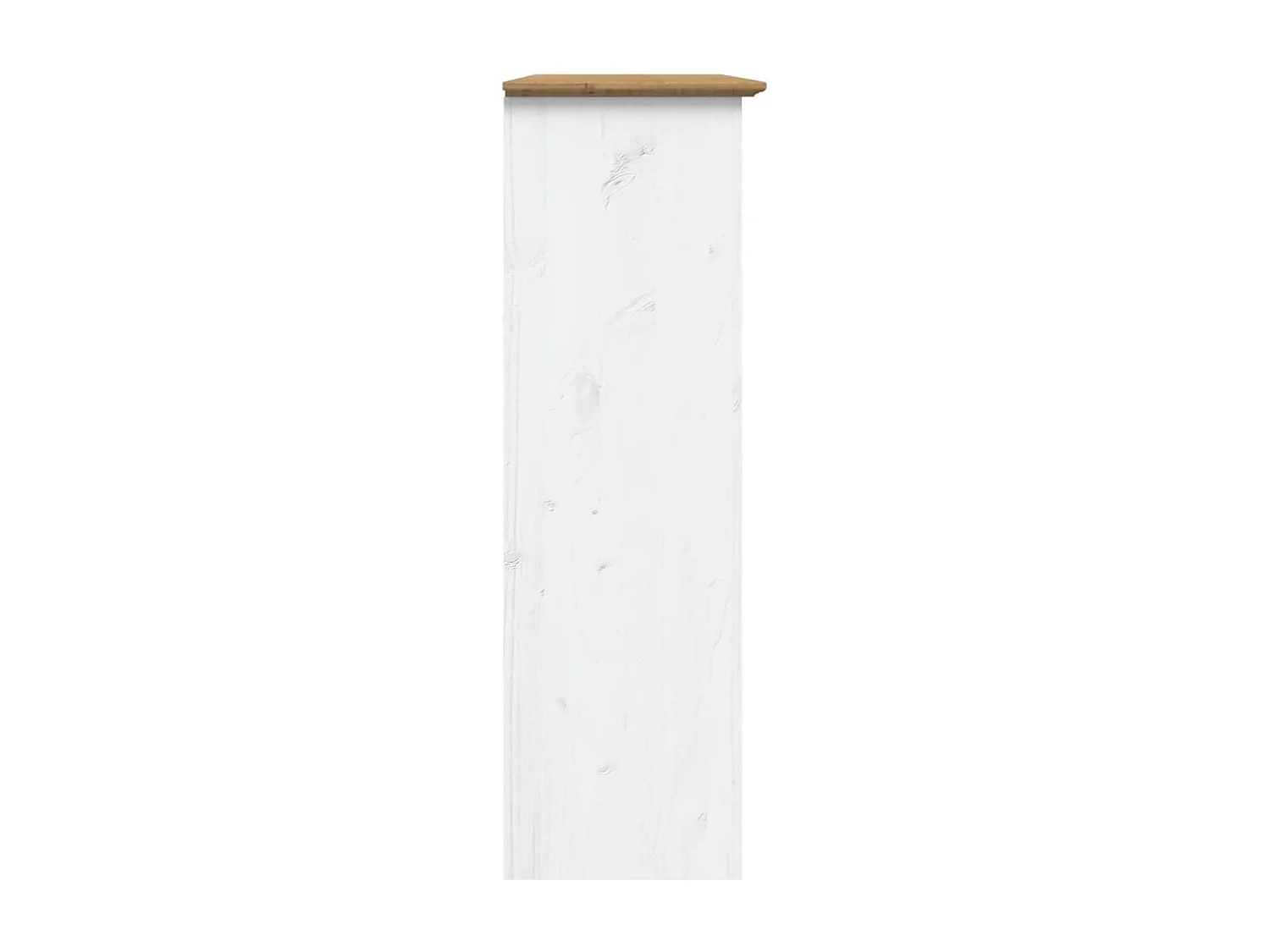 Armoire avec portes vitrées BODO blanc marron bois pin massif