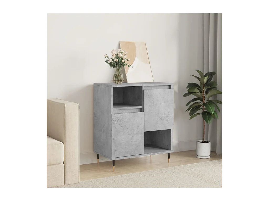 Dressoir 60x35x70 cm bewerkt hout betongrijs
