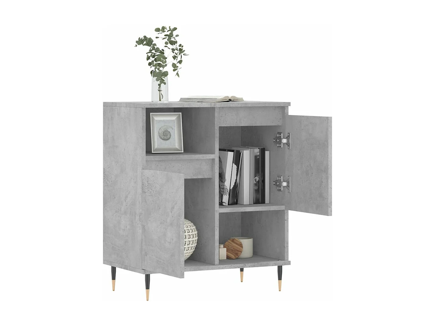 Buffet Gris béton 60x35x70 cm Bois d'ingénierie