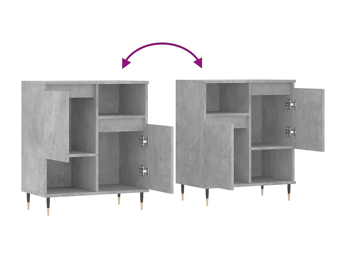 Buffet Gris béton 60x35x70 cm Bois d'ingénierie