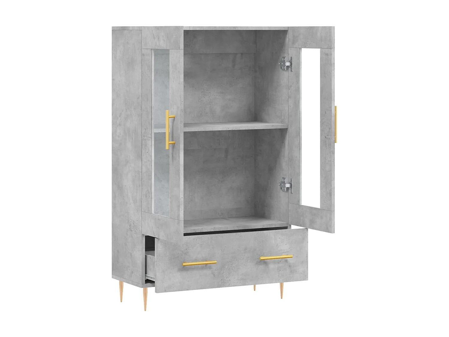 Buffet haut gris béton 69,5x31x115 cm bois d'ingénierie
