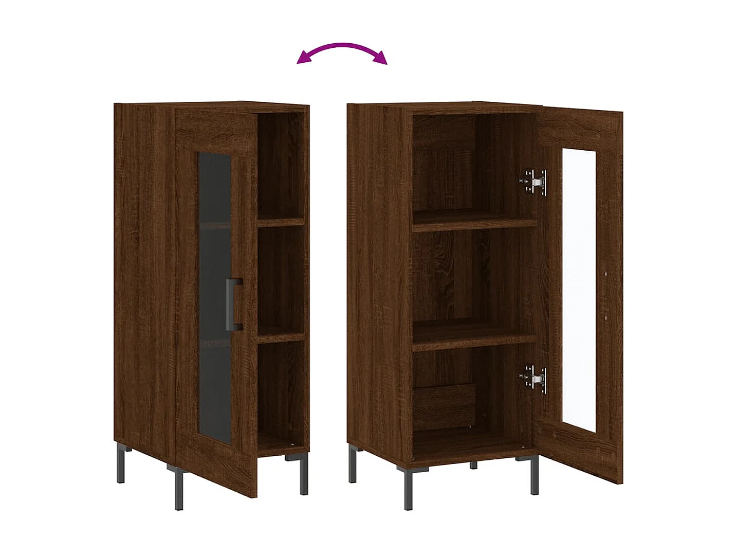 Buffet Chêne marron 34,5x34x90 cm Bois d'ingénierie