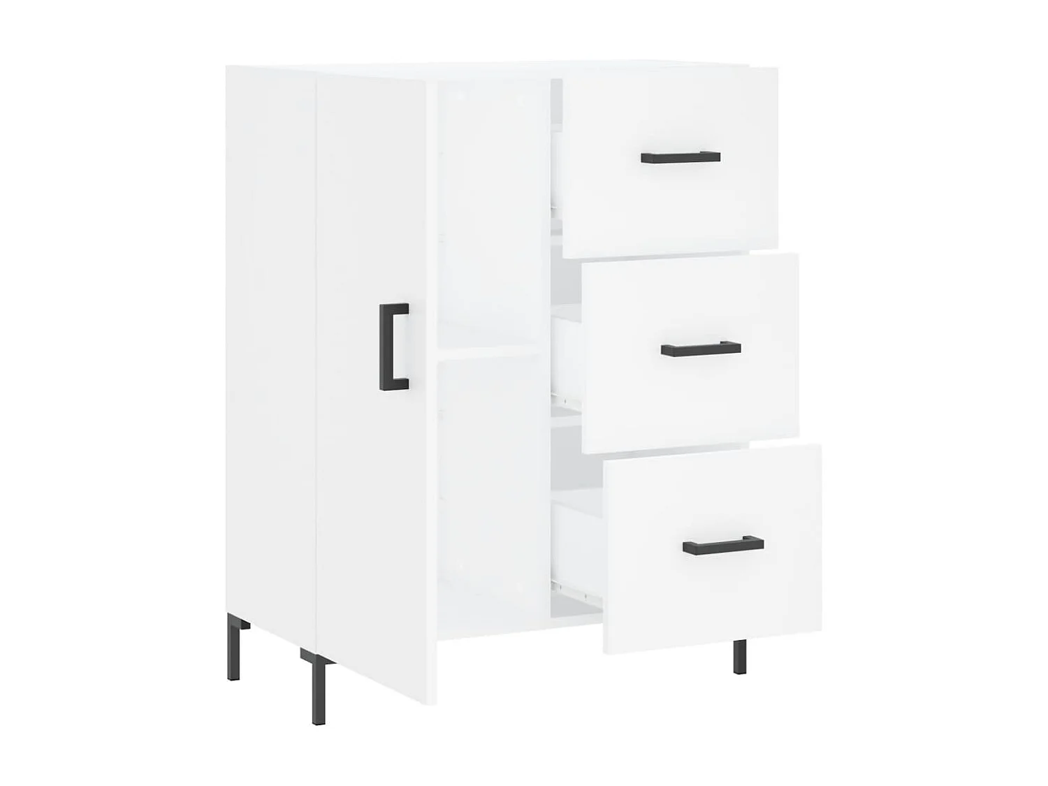 Buffet blanc 69,5x34x90 cm bois d'ingénierie