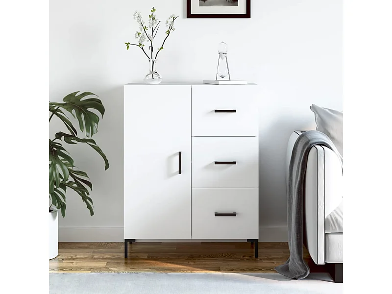 Buffet blanc 69,5x34x90 cm bois d'ingénierie