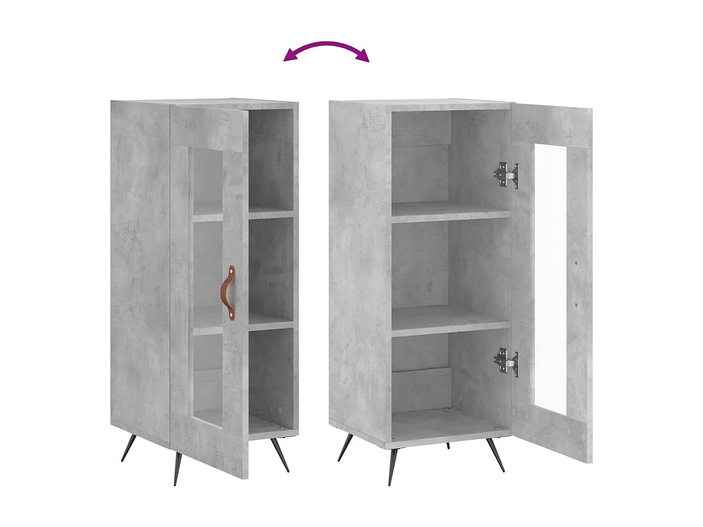 Sideboard Betongrau 34,5x34x90 cm Holzwerkstoff