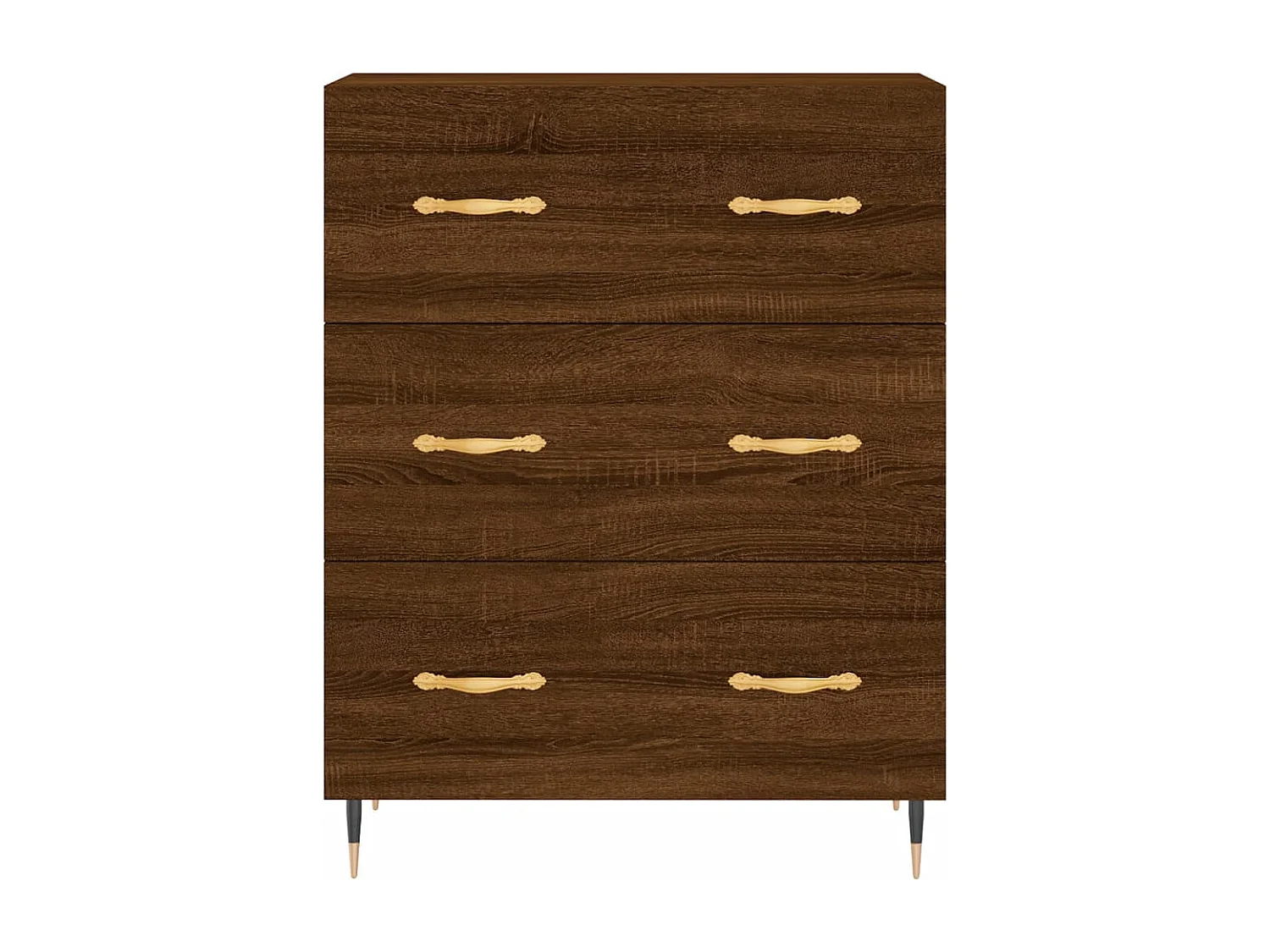 Hoge kast 69,5x34x180 cm bewerkt hout bruin eikenkleur