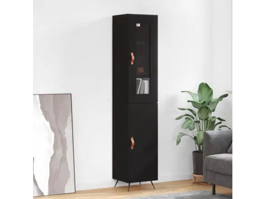 Kauf Unique Highboard Schwarz 34,5x34x180 cm Holzwerkstoff