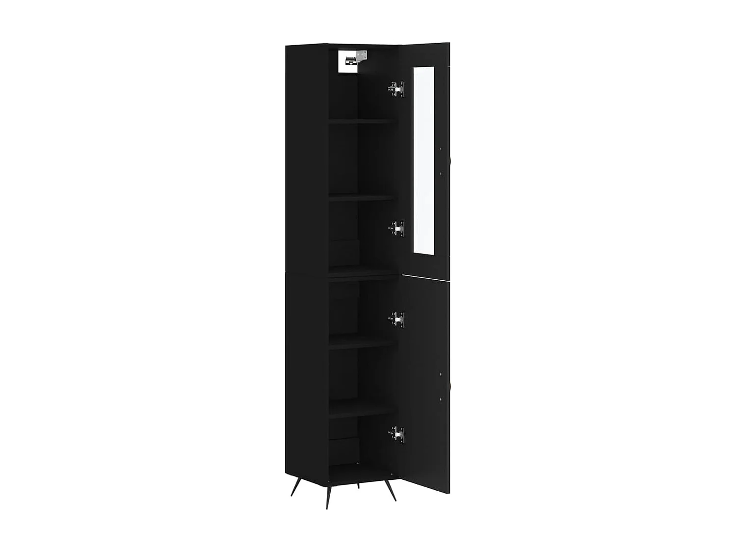 Buffet haut Noir 34,5x34x180 cm Bois d'ingénierie
