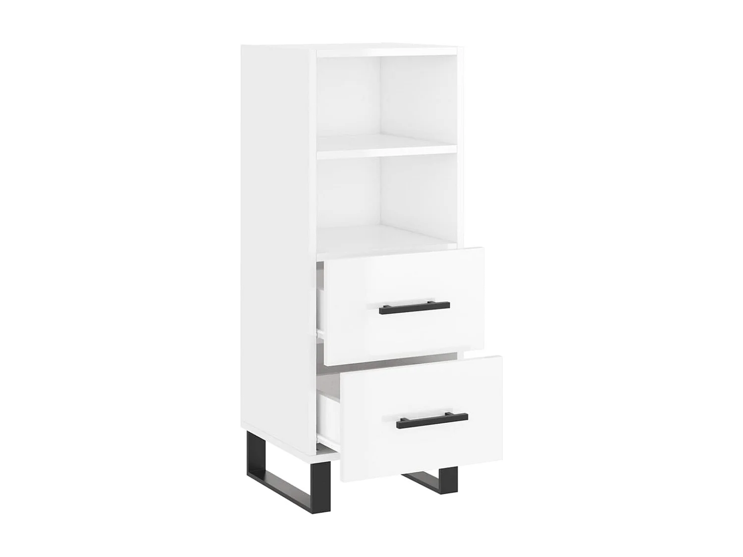 Dressoir 34,5x34x90 cm bewerkt hout hoogglans wit