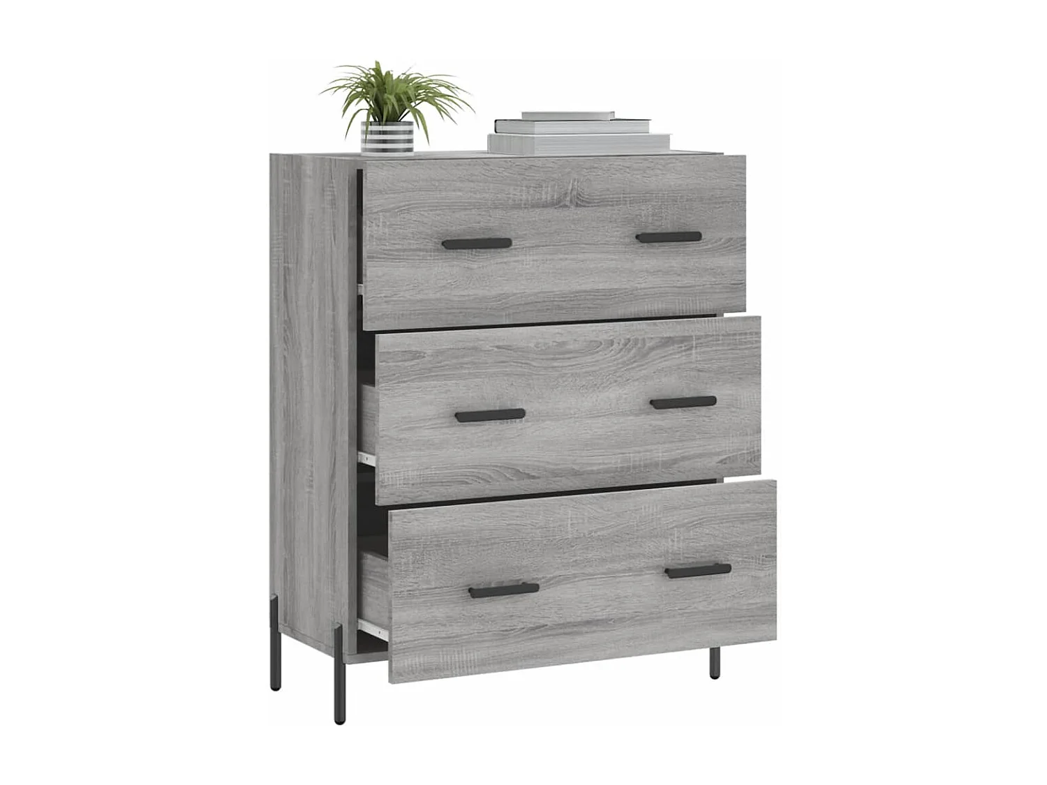 Credenza Grigio Sonoma 69,5x34x90 cm in Legno Multistrato