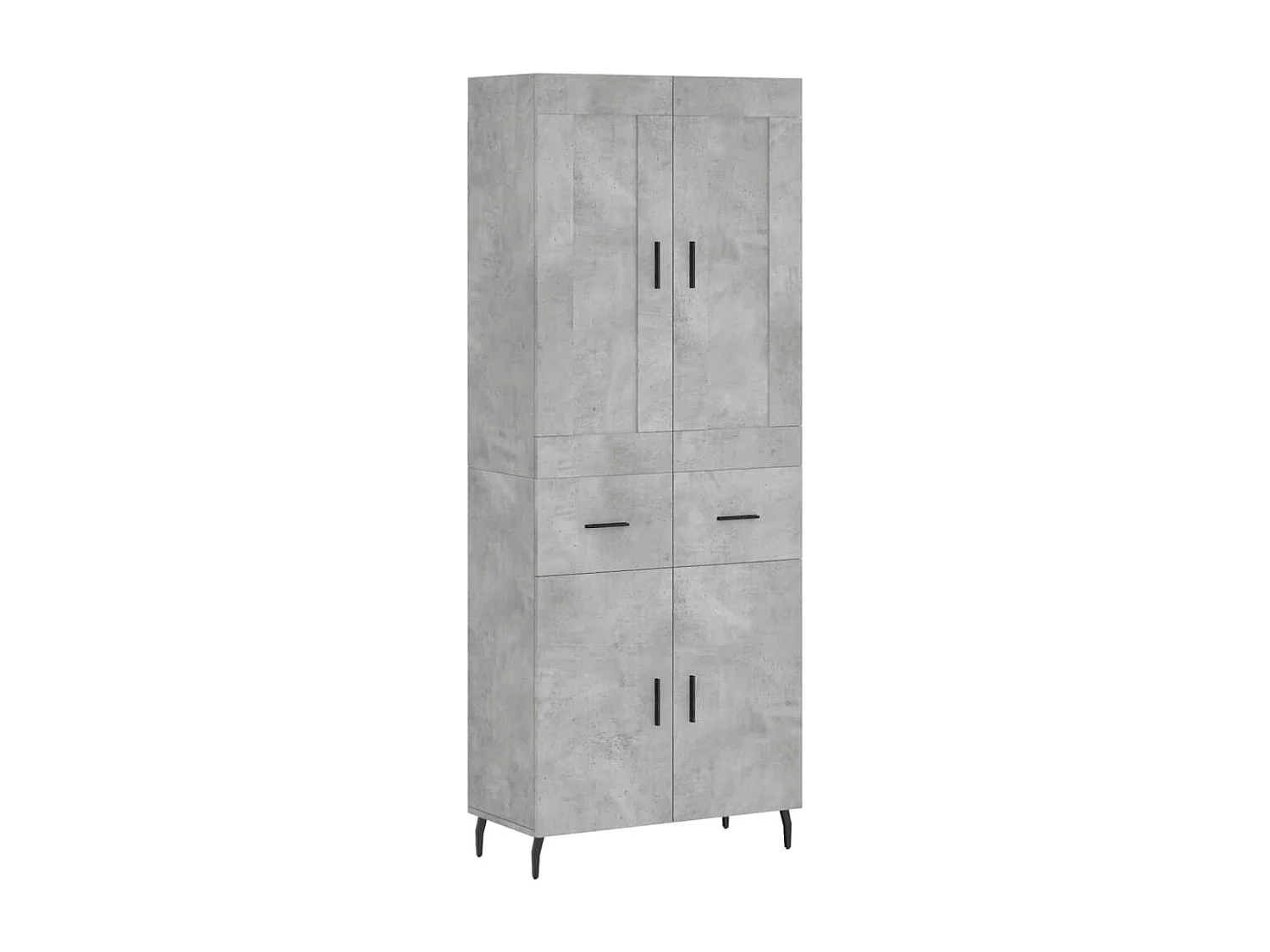 Buffet haut Gris béton 69,5x34x180 cm Bois d'ingénierie