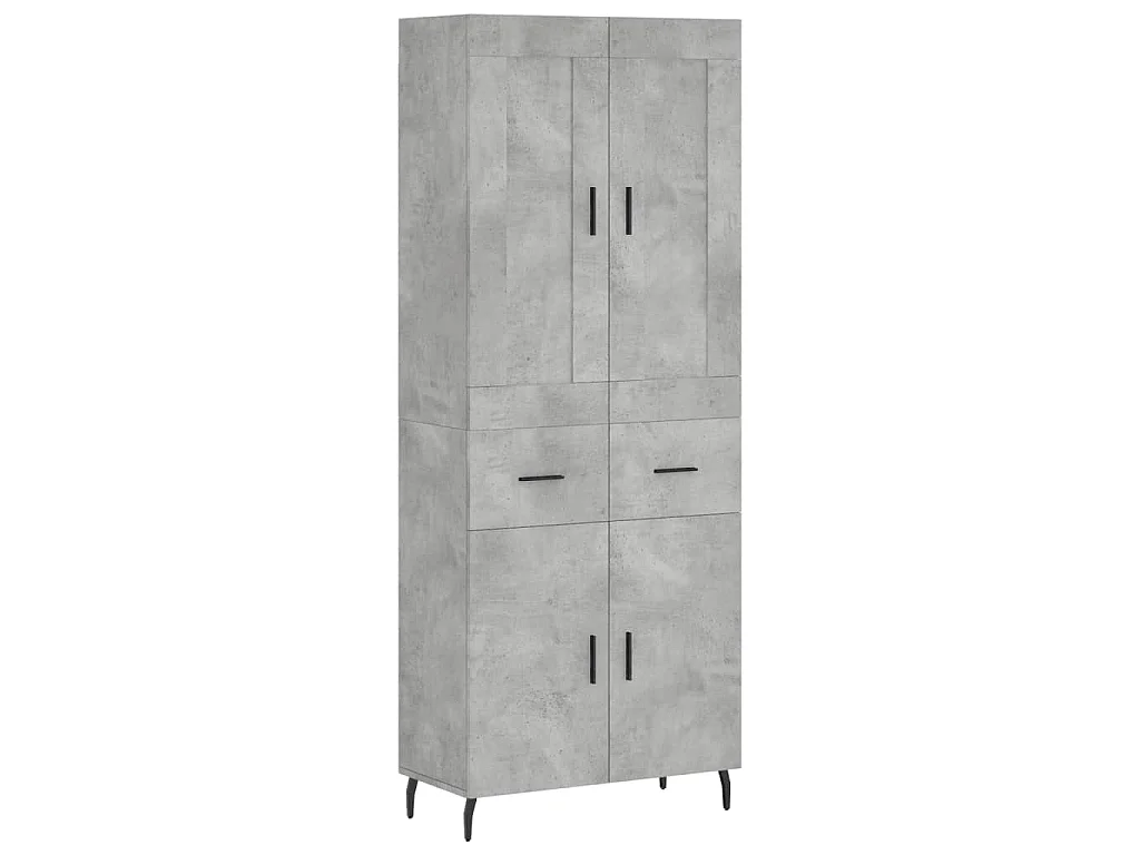 Highboard Betongrau 69,5x34x180 cm Holzwerkstoff