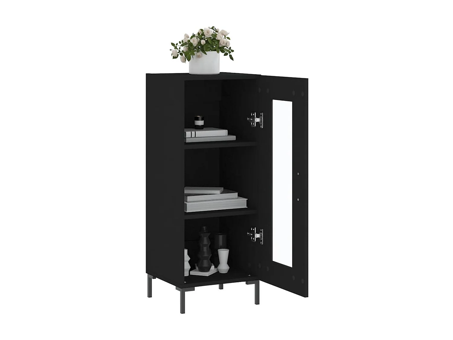 Credenza Nero 34,5x34x90 cm in Legno Multistrato
