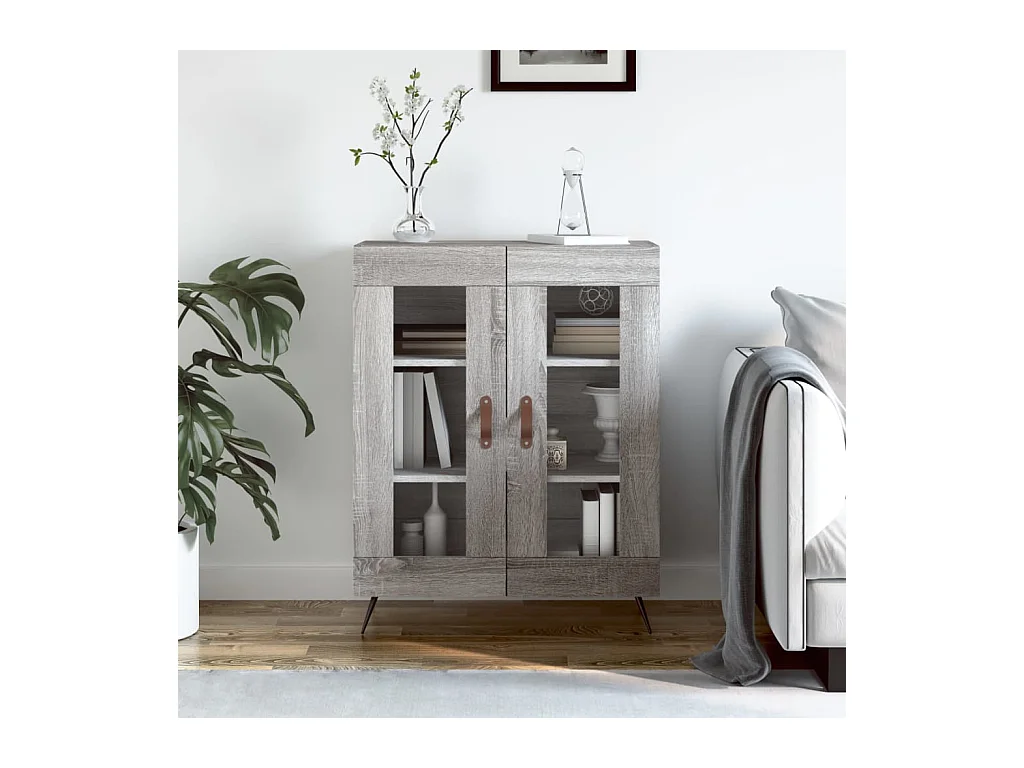 Dressoir 69,5x34x90 cm bewerkt hout grijs sonoma eikenkleurig