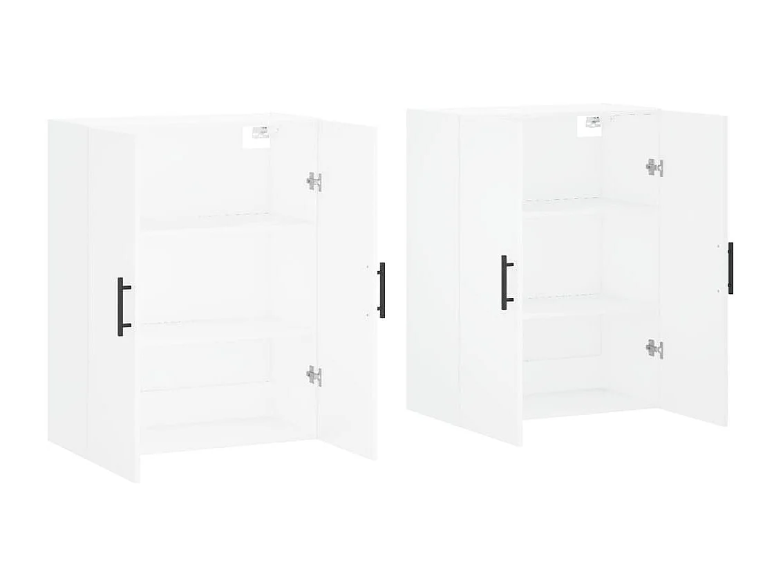 Armoires murales 2 pcs blanc 69,5x34x90 cm
