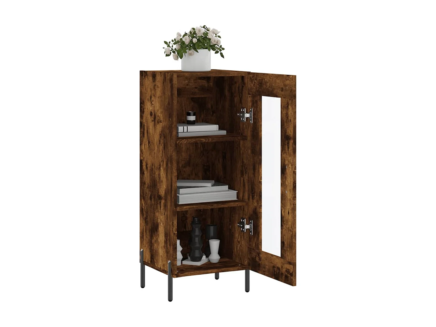 Buffet Chêne fumé 34,5x34x90 cm Bois d'ingénierie