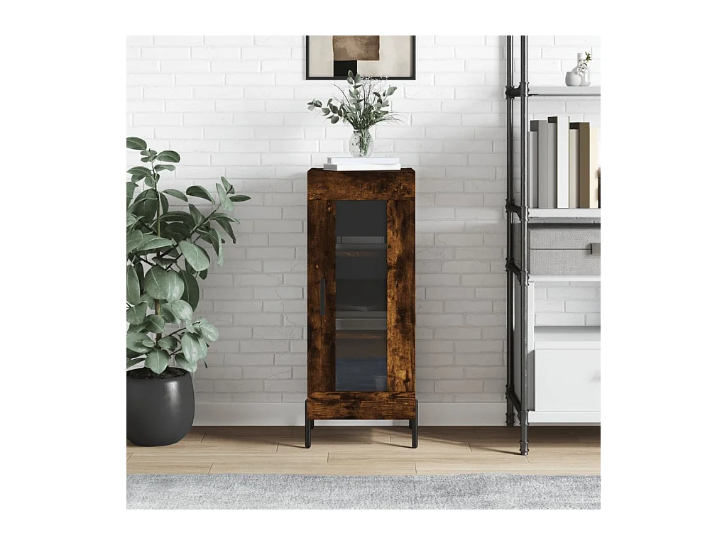 Buffet Chêne fumé 34,5x34x90 cm Bois d'ingénierie