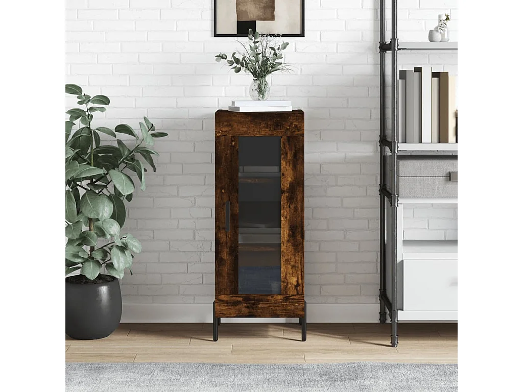 Buffet Chêne fumé 34,5x34x90 cm Bois d'ingénierie