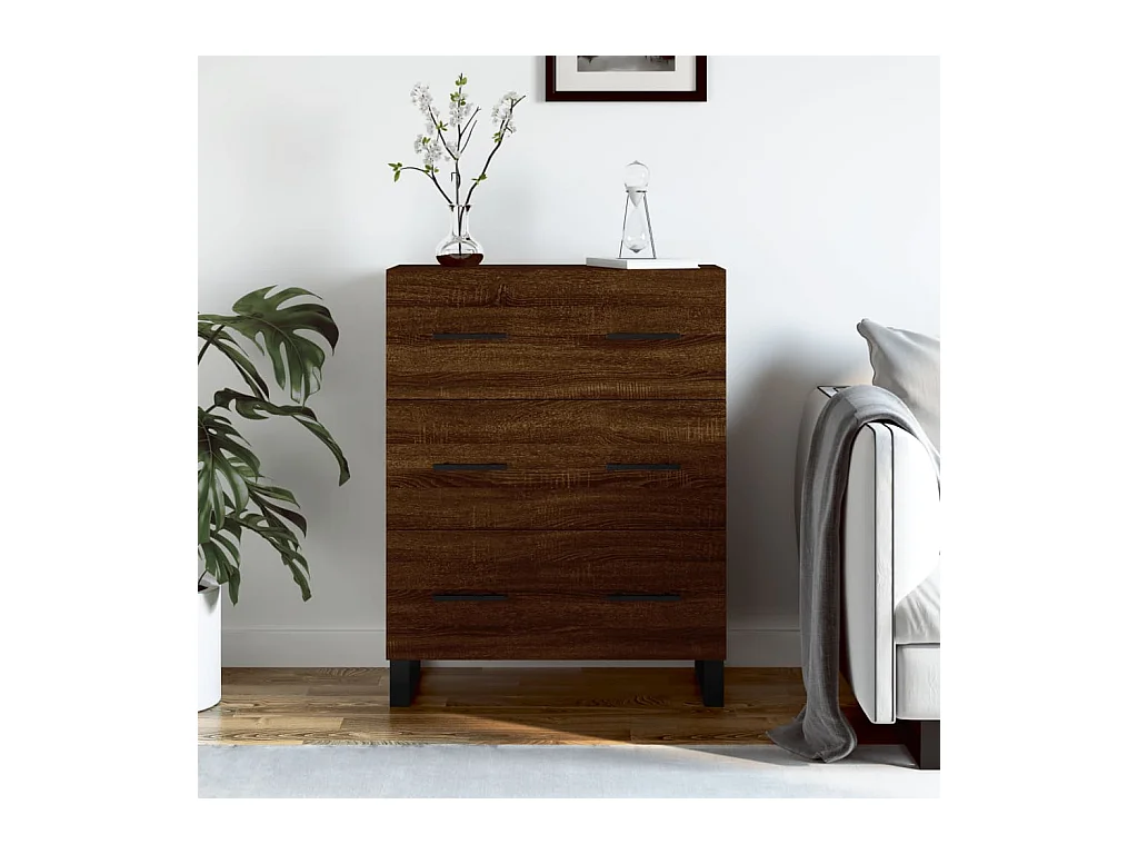 Buffet chêne marron 69,5x34x90 cm bois d'ingénierie