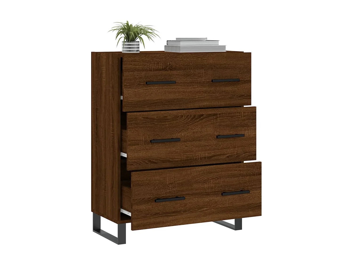 Sideboard Braun Eichen-Optik 69,5x34x90 cm Holzwerkstoff