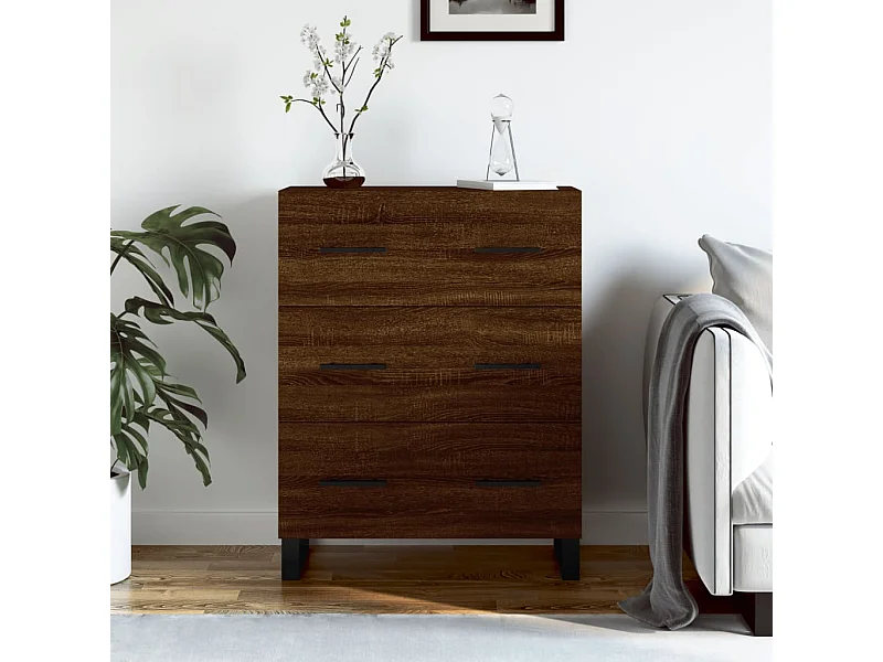 Buffet chêne marron 69,5x34x90 cm bois d'ingénierie