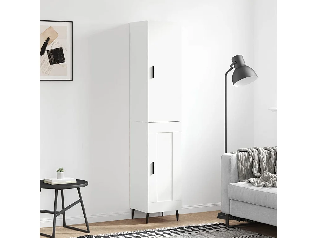 Armário alto 34,5x34x180 cm madeira processada branco