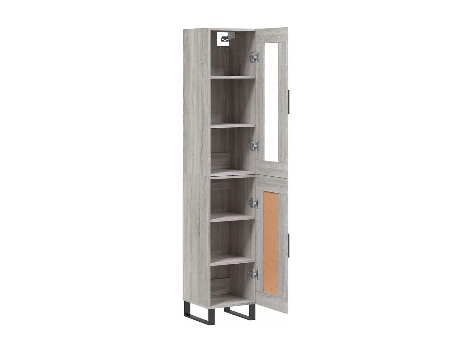 Credenza Grigio Sonoma 34,5x34x180 cm in Legno Multistrato