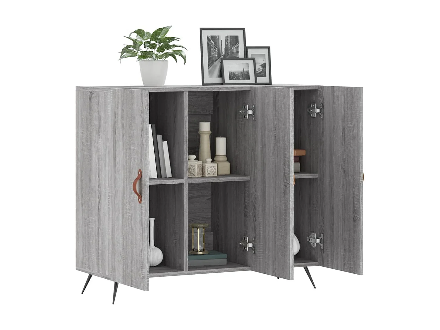 Sideboard Grau Sonoma 90x34x80 cm Holzwerkstoff