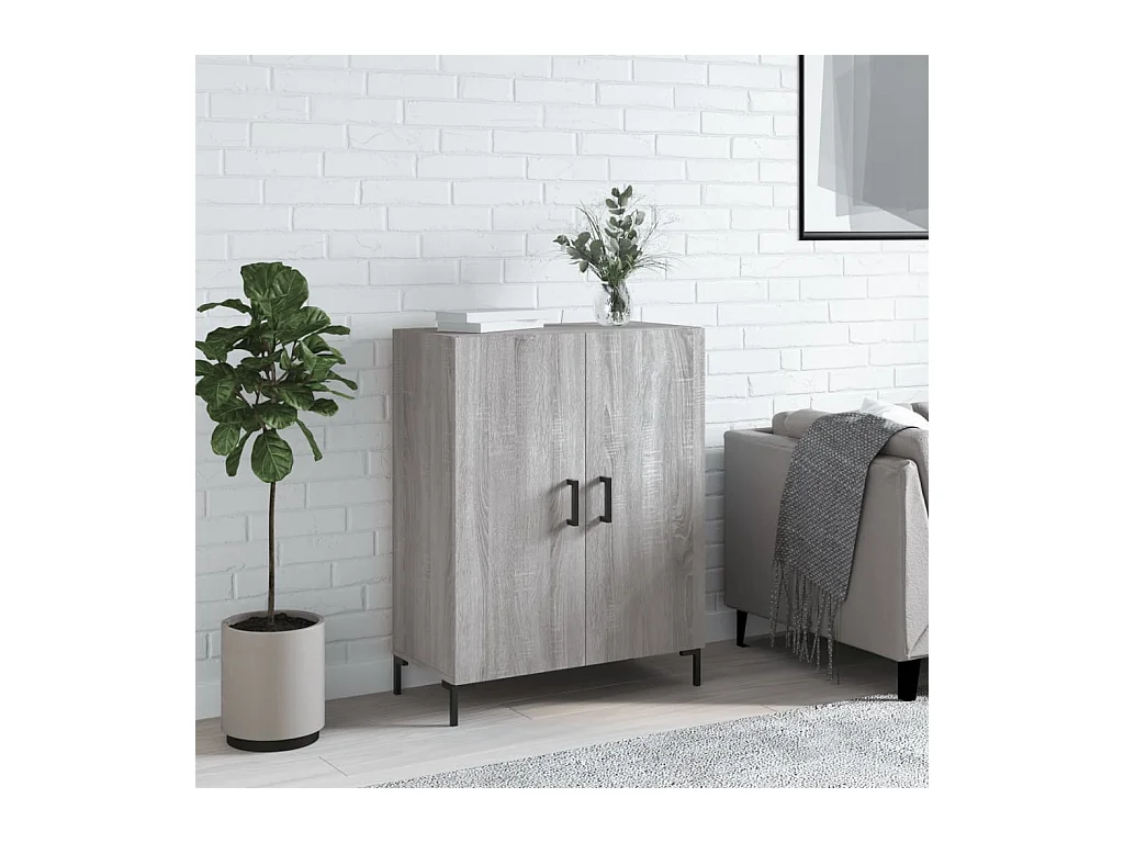 Dressoir 69,5x34x90 cm bewerkt hout grijs sonoma eikenkleurig