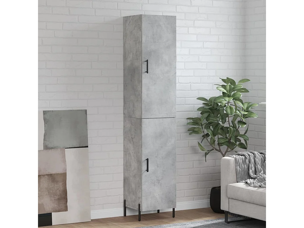 Highboard Betongrau 34,5x34x180 cm Holzwerkstoff