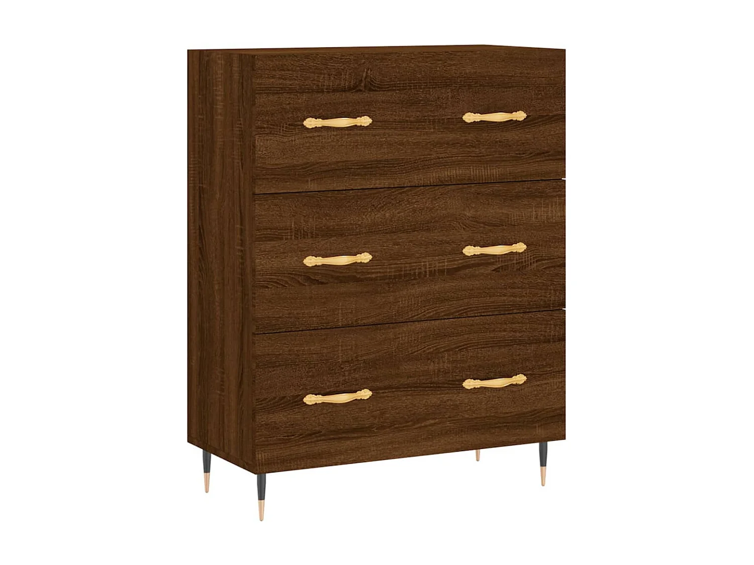 Buffet chêne marron 69,5x34x90 cm bois d'ingénierie