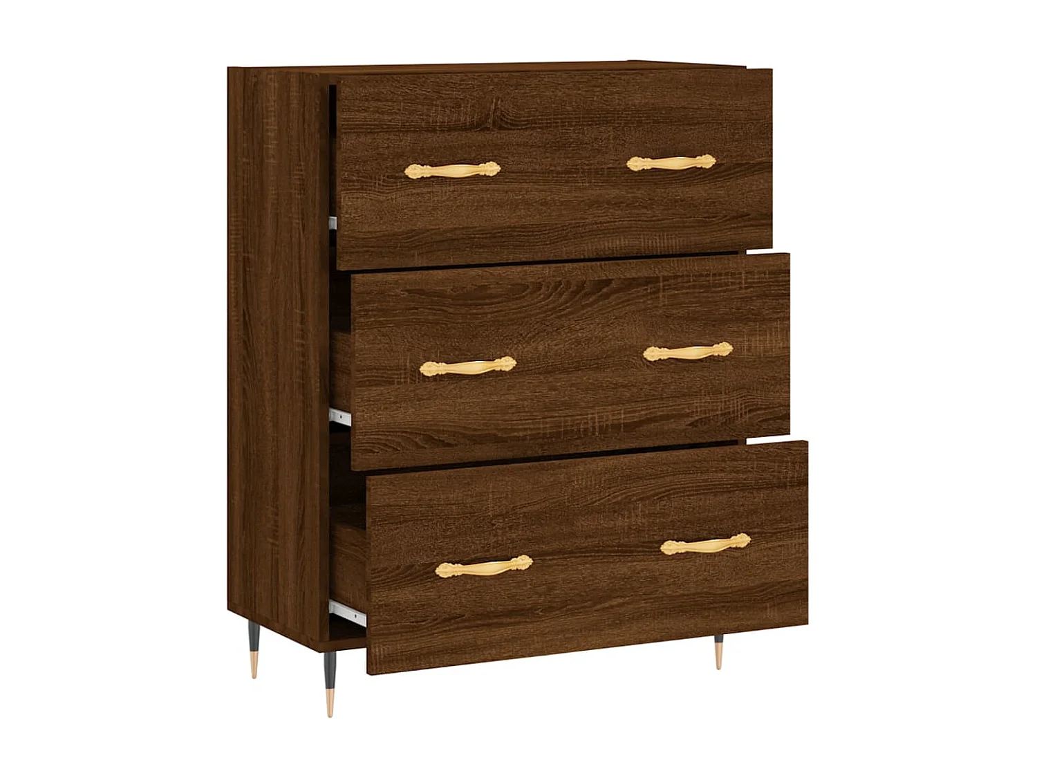 Buffet chêne marron 69,5x34x90 cm bois d'ingénierie