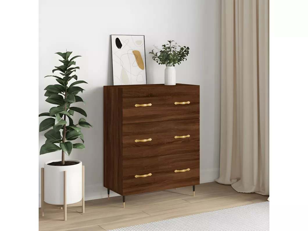 Kauf Unique Sideboard Braun Eichen-Optik 69,5x34x90 cm Holzwerkstoff