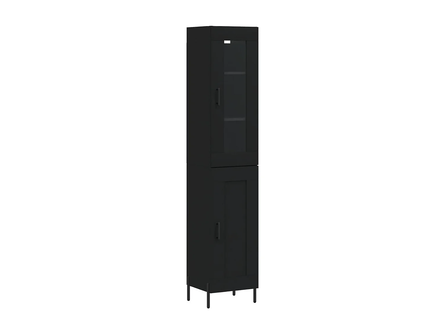 Buffet haut Noir 34,5x34x180 cm Bois d'ingénierie