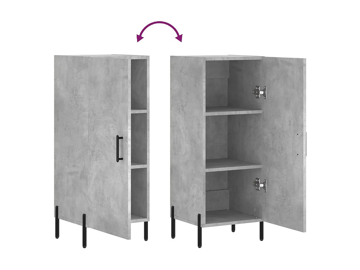 Sideboard Betongrau 34,5x34x90 cm Holzwerkstoff