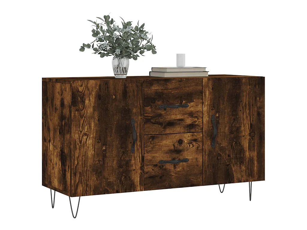 Credenza Rovere Fumo 100x36x60 cm in Legno Multistrato