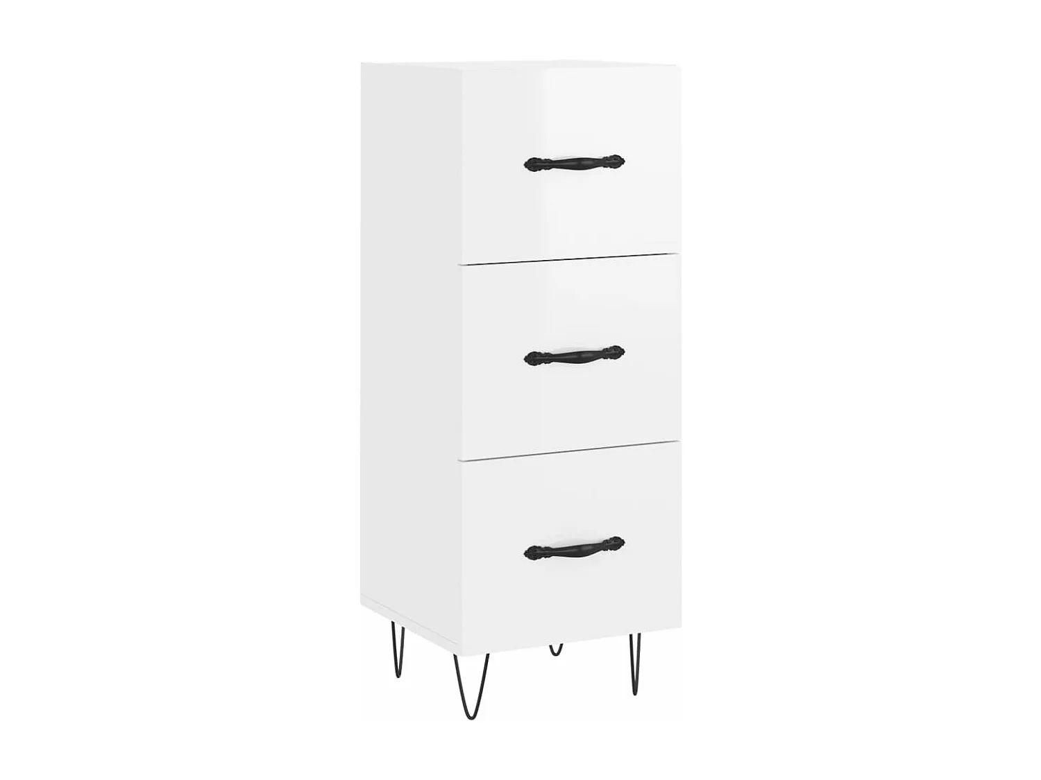 Highboard Hochglanz-Weiß 34,5x34x180 cm Holzwerkstoff