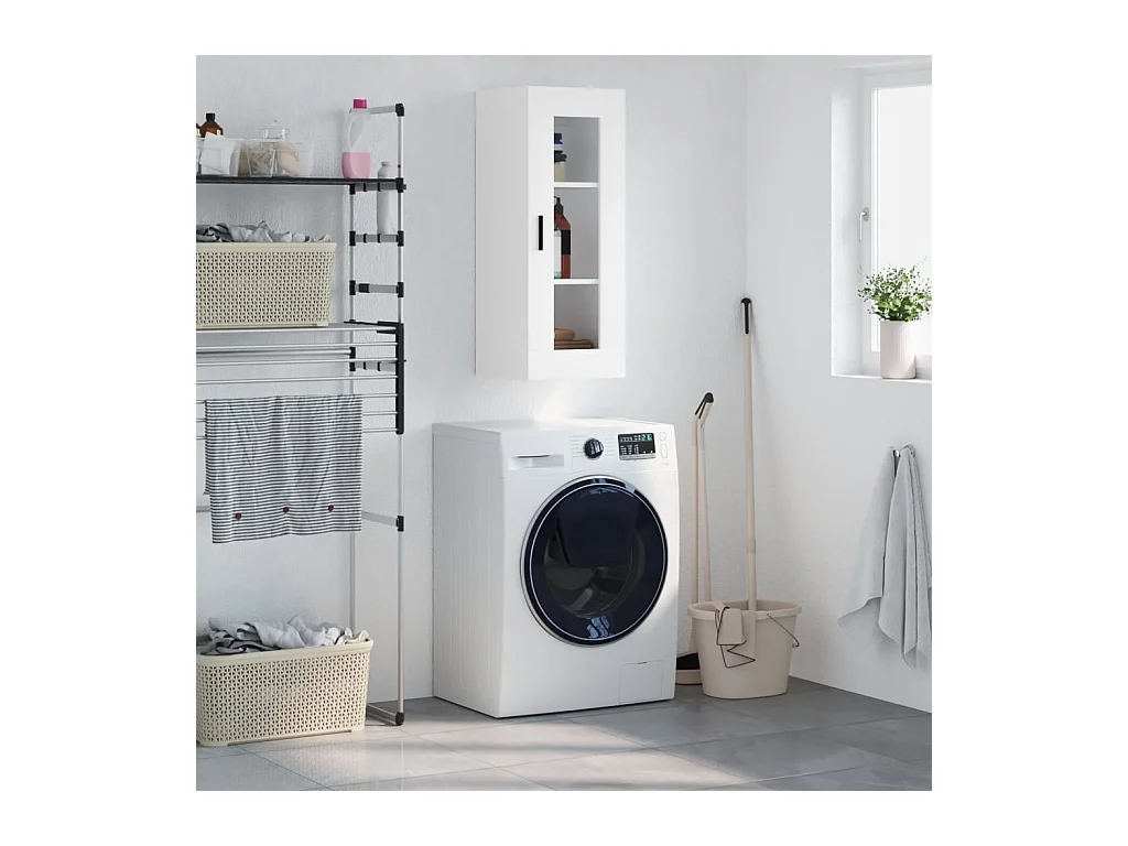 Armoire murale blanc 34,5x34x90 cm
