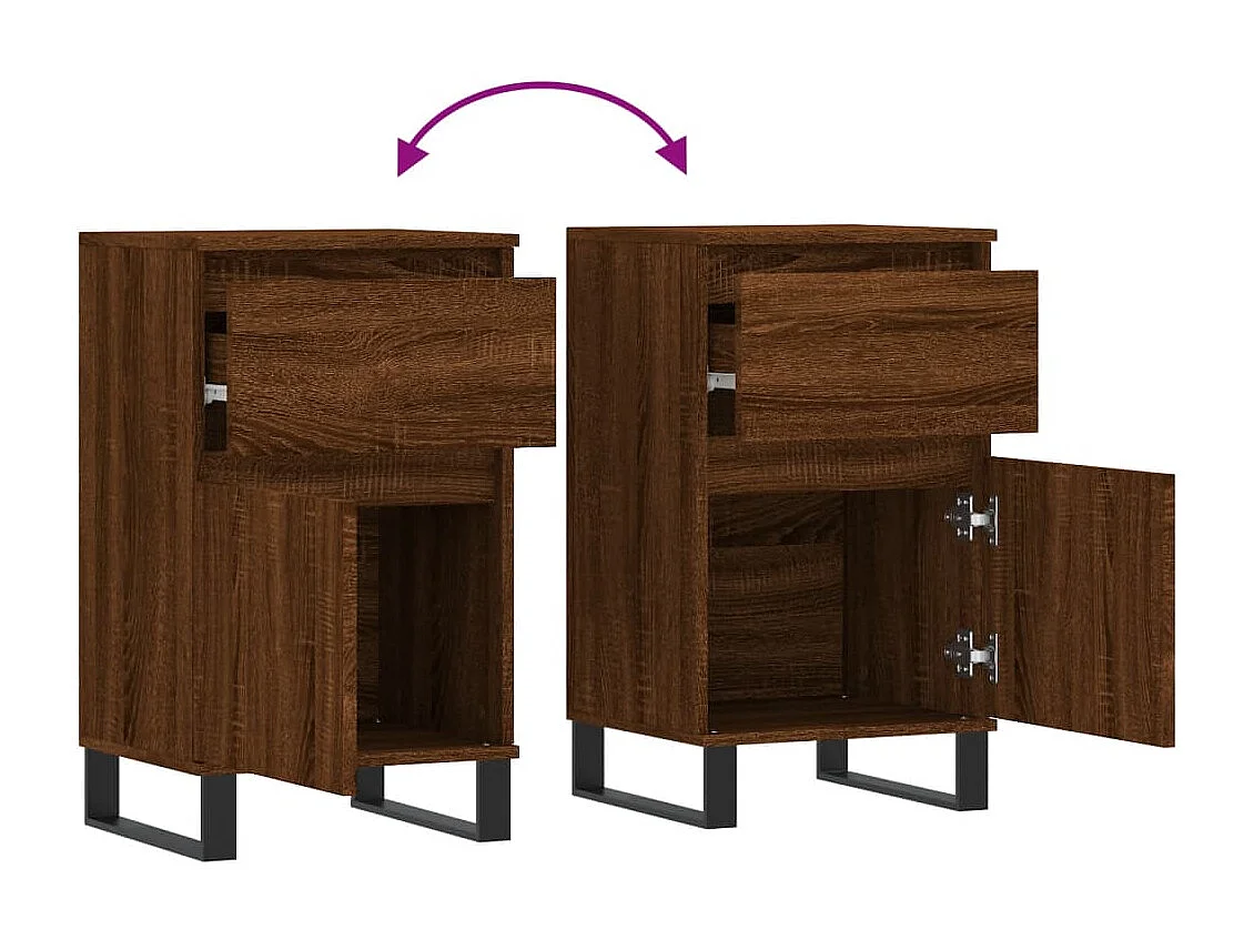 Buffets 2 pcs chêne marron 40x35x70 cm bois d'ingénierie