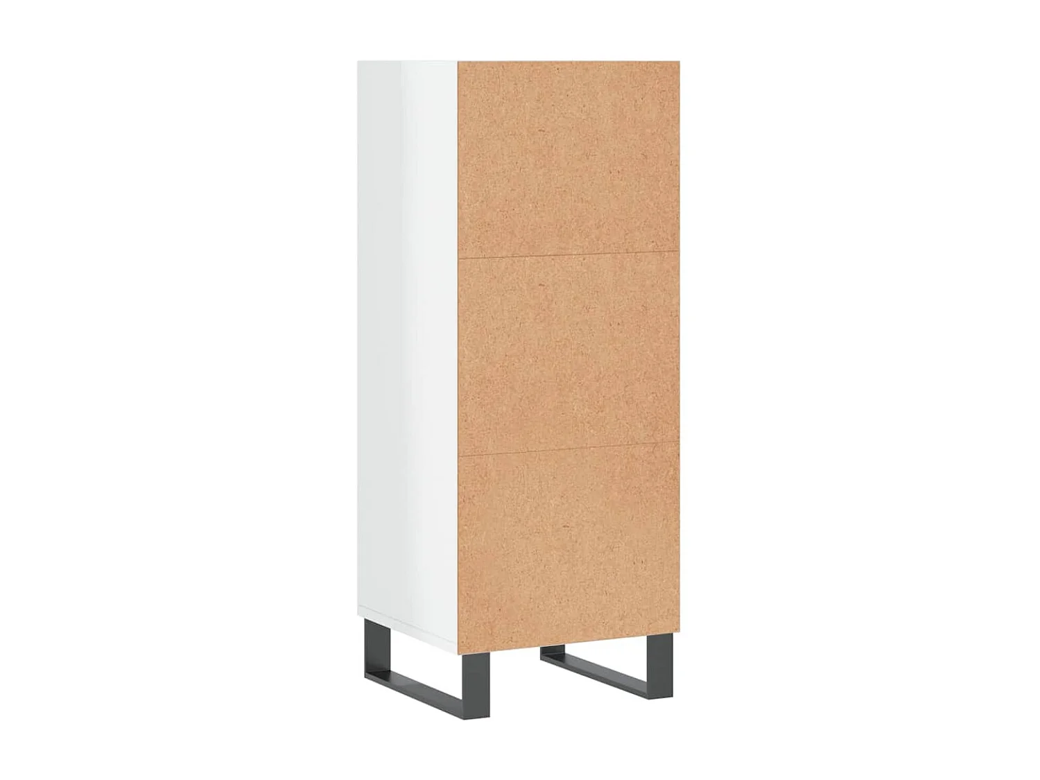 Credenza Bianco Lucido 34,5x32,5x90 cm in Legno Multistrato