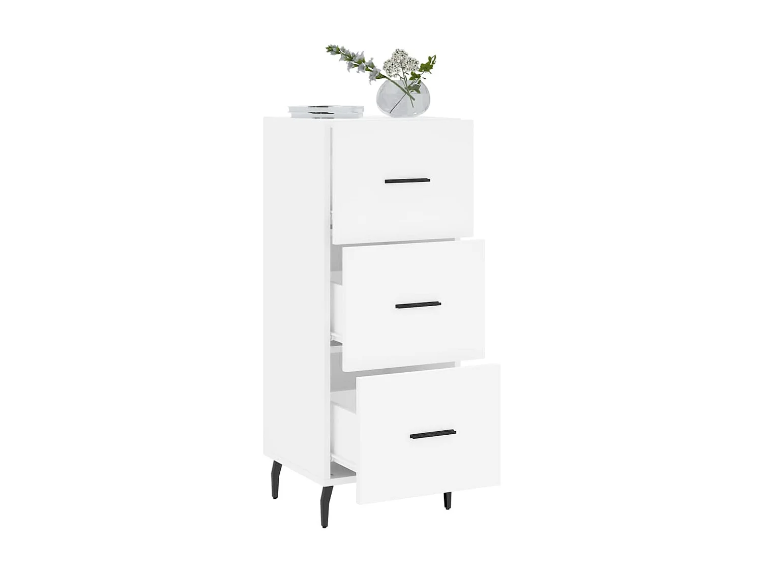 Dressoir 34,5x34x90 cm bewerkt hout wit